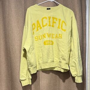 PacSun Yellow Graphic Sweatshirt